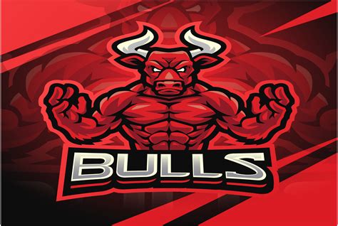 Bulls Esport Mascot Logo Design Graphic By Visink Art Creative Fabrica