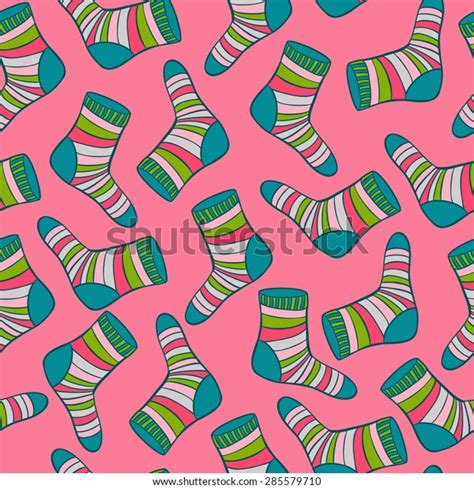 Vector Socks Seamless Pattern Can Be Stock Vector Royalty Free 285579710