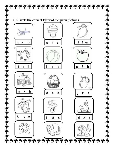 Worksheet For Kg1