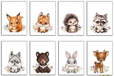 Forest Baby Animals Jpg, Nursery Design Graphic by SArtPrint · Creative ...