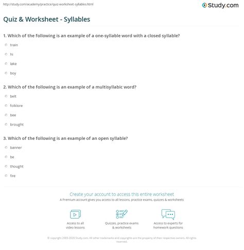 Syllables For Grade 4