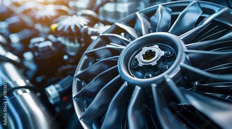 modern system  cooling   large fan blades   car engine