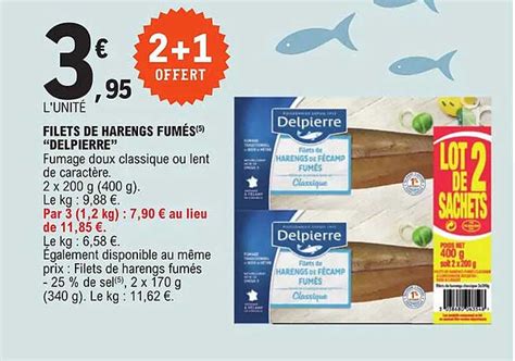 Promo Filets De Harengs Fum S Delp Erre Chez E Leclerc Icatalogue Fr