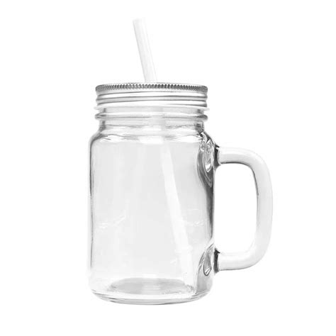 Caneca Mason Jar de Vidro Cristal Sublimática 350ml BRASRED