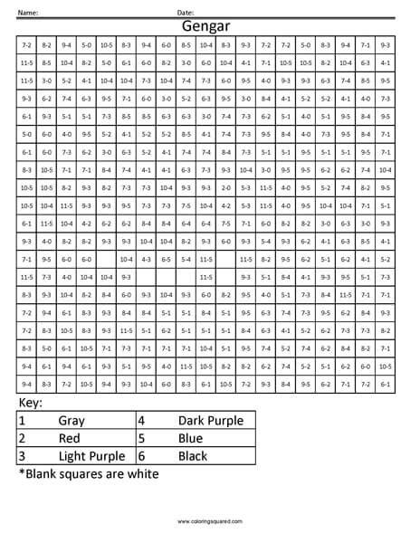 Pokemon Addition And Subtraction Coloring Squared