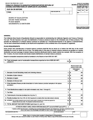 Fillable Online BOE 501 TIM FRONT REV Fax Email Print PdfFiller