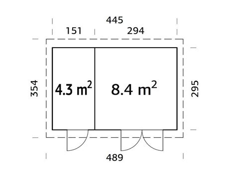 Gartenhaus Zweiraumhaus Blockbohlenhaus Lara 12 7 m² 28 mm