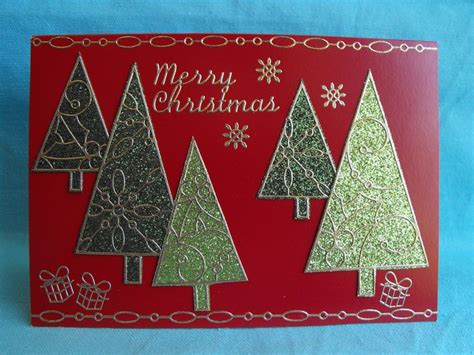 Christmas Trees Glitter Card Stock And Stickers Christmas Tree Card