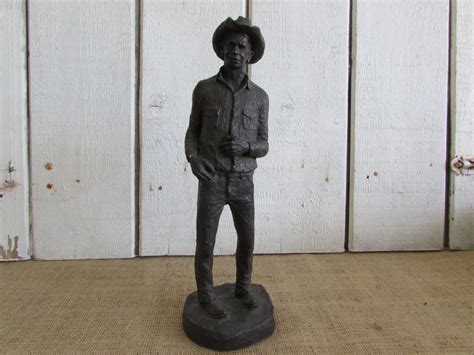 Michael Garman Bronzetone Cowboy Sculpture 1971 Vintage Michael Garman