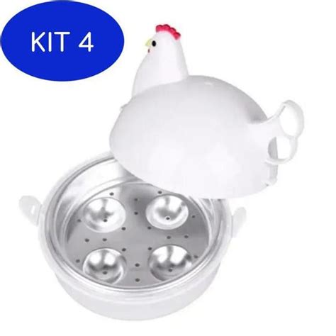 Kit 4 Pote Cozedor De Ovos Para Micro Ondas Boiled Egg Show House