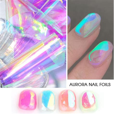 Us Off Aurora Nail Foils Shattered Glass Nail Art Marble