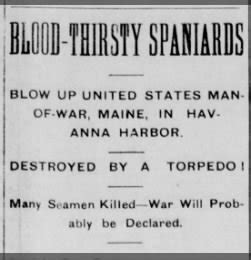 The Sinking of the USS Maine: February 15, 1898 - FishwrapFishwrap