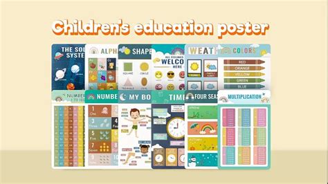 16pcsset Educational Preschool Posters 16pcs Charts For Preschoolers