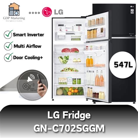 Lg Fridge 547l Gn C702sggm With Black Glass Door Cooling And Multi Air Flow Shopee Malaysia