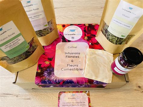 Coffret Infusions Florales Fleurs Comestibles La Brouette Bleue