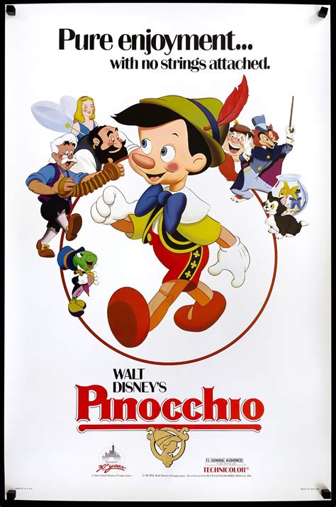 Pinocchio 1940 Original R1984 One Sheet Movie Poster Original Film Art Vintage Movie Posters