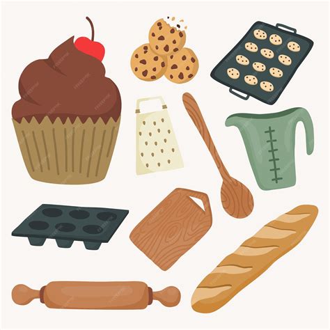 Premium Vector | Baking Tools and Utensils Cute Hand Drawn Illustration Set