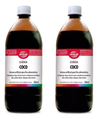 Kit C 2 Essência Alimentícia Sabor Coco Arcolor 960ml MercadoLivre