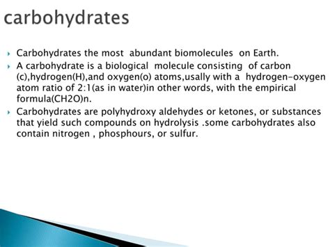 Carbohydrates And Other Classification Pptx