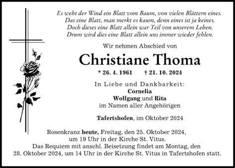 Traueranzeigen von Christiane Thoma Allgäuer Zeitung