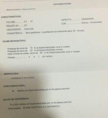 Resultado Espermograma Tratamentos De Fertilidade Babycenter