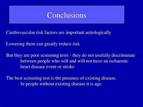 Cardiovascular Risk Factors Are They Useful Screening Tests Ppt