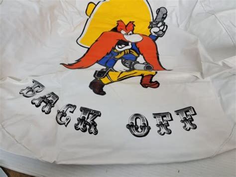 Vintage Nos Yosemite Sam Back Off Spare Tire Cover For Truck Van Camper