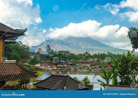 Kintamani Volcano and Lake, View from Kabupaten Village Stock Photo ...