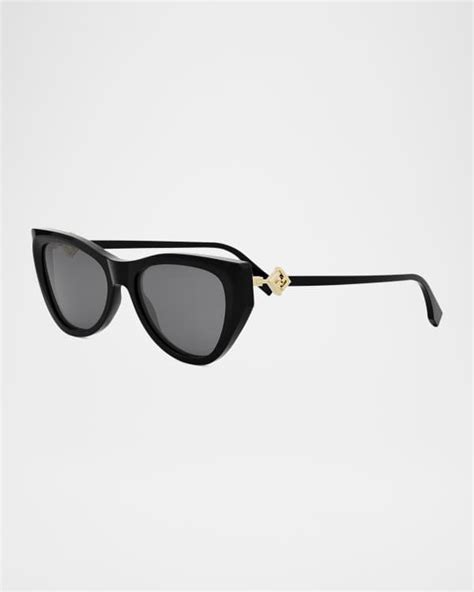 Fendi Olock Monochrome Acetate Cat Eye Sunglasses Neiman Marcus