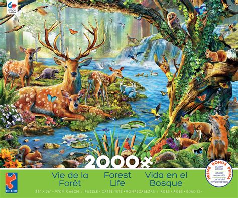 Ceaco 2000pc Assortment Forest Life 2000 Piece Jigsaw Puzzle