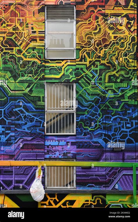 Street Art Giant Mural Connectivity Matters Hi Res Stock Photography