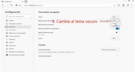 Cómo activar modo oscuro en Microsoft Edge