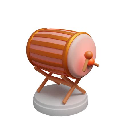 3d Illustration Of Bedug Drum On The Podium Transparent Background