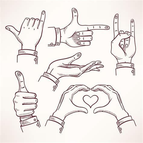 Premium Vector | Contour sketch hands