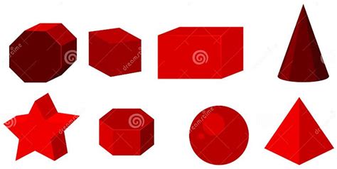 Conjunto De Formas Geométricas Em Vermelho Ilustração Do Vetor