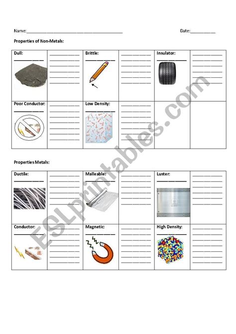 Metals And Non Metals Interactive Worksheet Live Worksheets