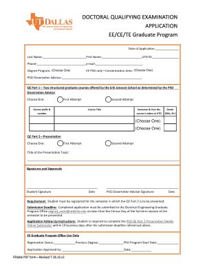 Fillable Online Ece Utdallas Doctoral Qualifying Examination