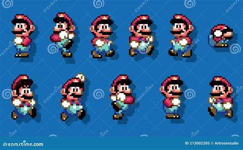 Mario At The End Of Level Art Of 16 Bit Super Mario Bros Classic Video