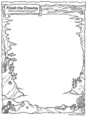 Finish The Drawing What S Swimming In The Water Tim S Printables