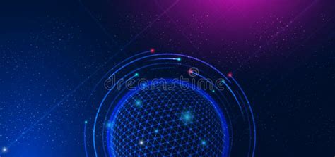 Abstract Futuristic Technology Background Hud Circle Element Stock