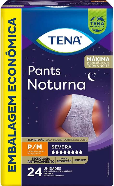 TENA Roupa Íntima Tena Pants Noturna P M 24 Unidades Amazon br