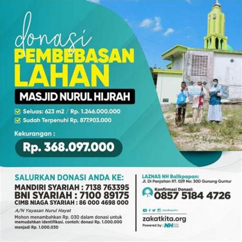 Zakat Kita Donasi Pembebasan Lahan Masjid Nurul Hijrah Balikpapan