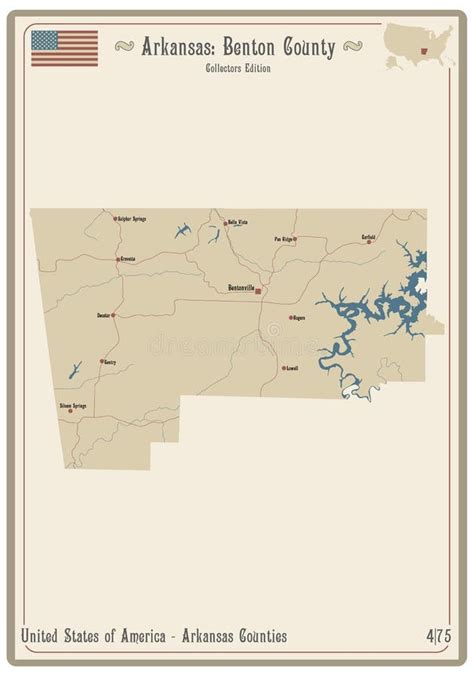 Map Of Benton County In Arkansas Stock Vector Illustration Of State