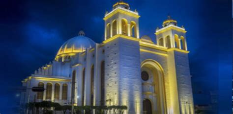 The San Salvador Cathedral. Historical Salvadoran Church.