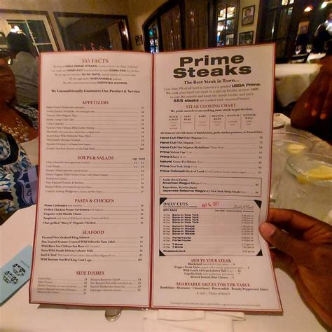 Menu At 555 East American Steakhouse Long Beach