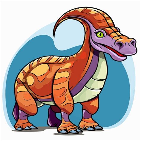 Parasaurolophus Cartoon Premium Vektor