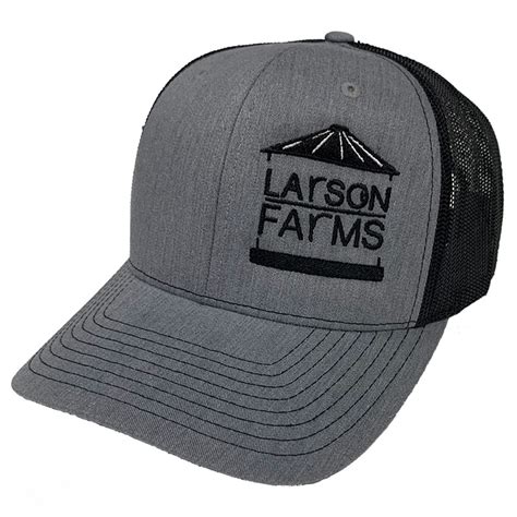 Larson Farms Logo Hat Grey Farm Focused