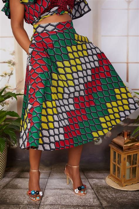 Discover African Fashion Cumo London Shop African Print Midi Skirt