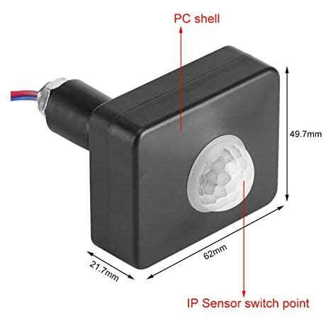 Sjlerst Mini Interrupteur Pir Noir D Tecteur D Clairage De Mouvement