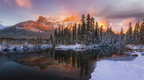 Nature Reflection Mountain Snow Wallpaper Coolwallpapers Me